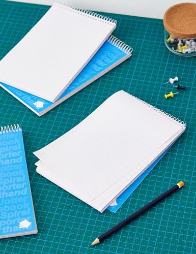 Silvine Reporter's Spiral Shorthand Notebook for Students and Journalists with 160 Pages and 12 Pack, Blue