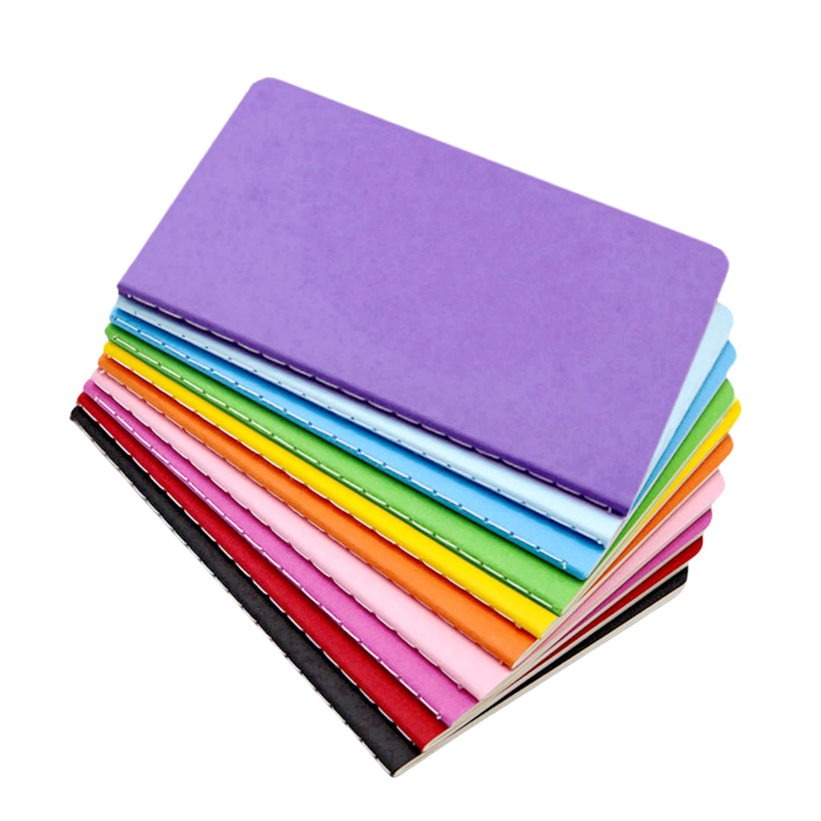 Ojussa 10Pcs A6 Notebooks - Rainbow Colorful Lined Notepad Multipack for Students and Writing Needs | Traveler Supplies,