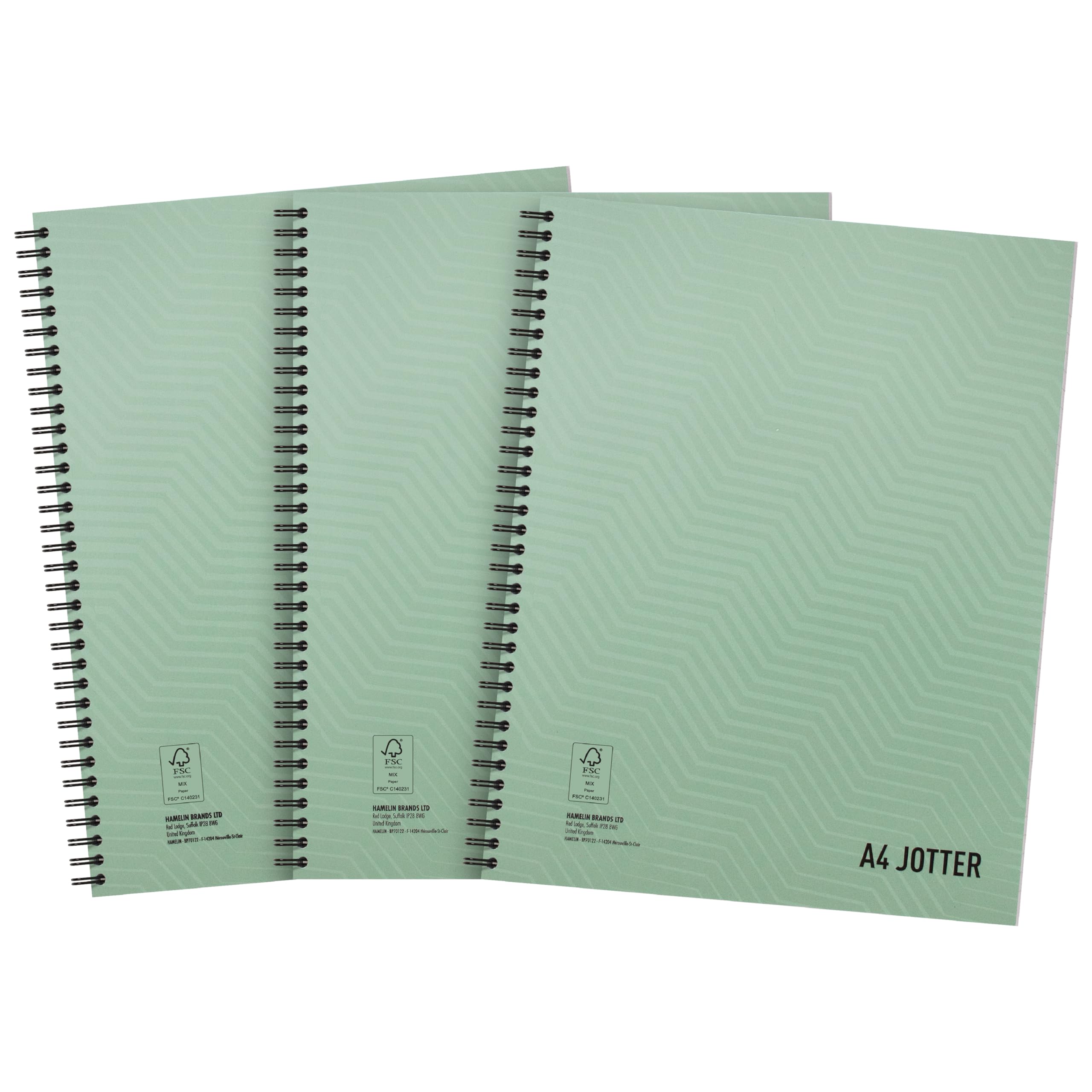 Summit A4 Metallic Wirebound Notebook - 3 Pack for School, Work & Journaling | Lay-Flat Durable Binding | Ruled Pages